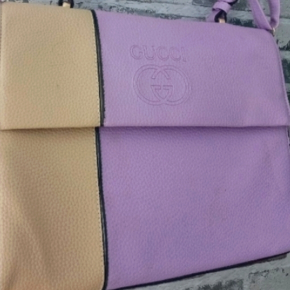 Lavender and Beige Shoulder Bag - Picture 2 of 5
